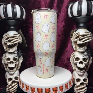 Hydrapeak Halloween Cream Pink Ghost Ribbons Flower Crown Ghosts 32OZ Tumbler